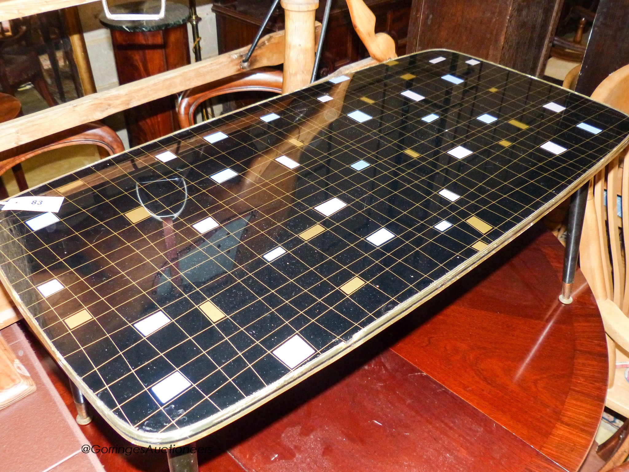 A mid century design rectangular coffee table, length 100cm, depth 50cm, height 41cm